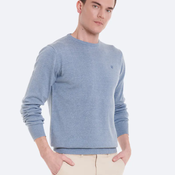 JERSEY LISO CUELLO REDONDO AZUL
