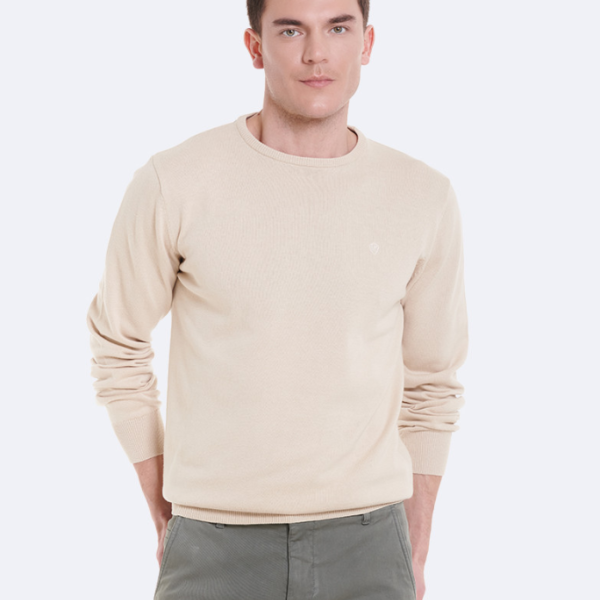 JERSEY LISO CUELLO REDONDO BEIG