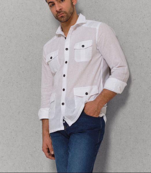 CAMISA GUAYABERA  BLANCO