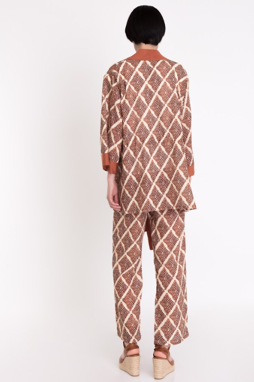 CARDIGAN ESTAMPADO MARRON