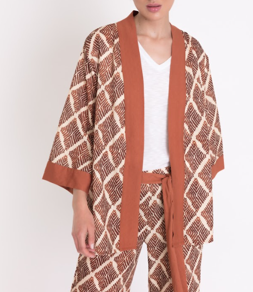 CARDIGAN ESTAMPADO MARRON