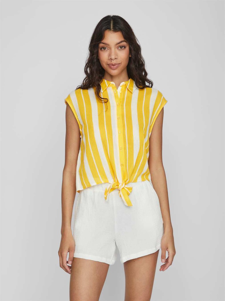 CAMISA RAYAS NUDO AMARILLA