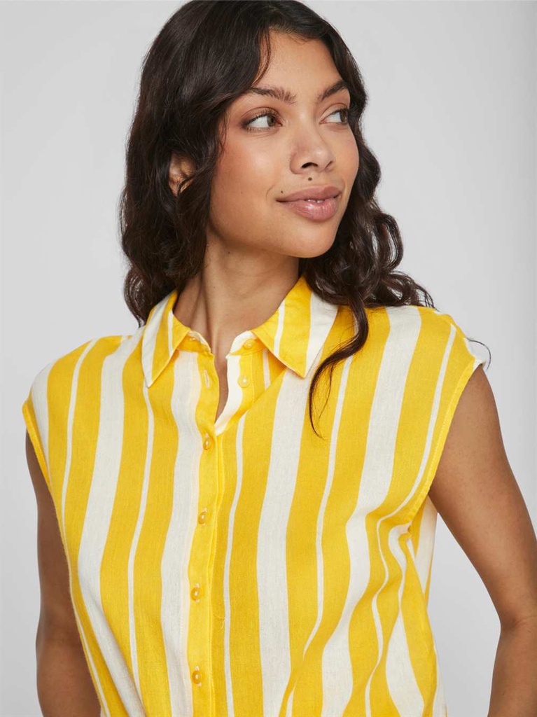 CAMISA RAYAS NUDO AMARILLA