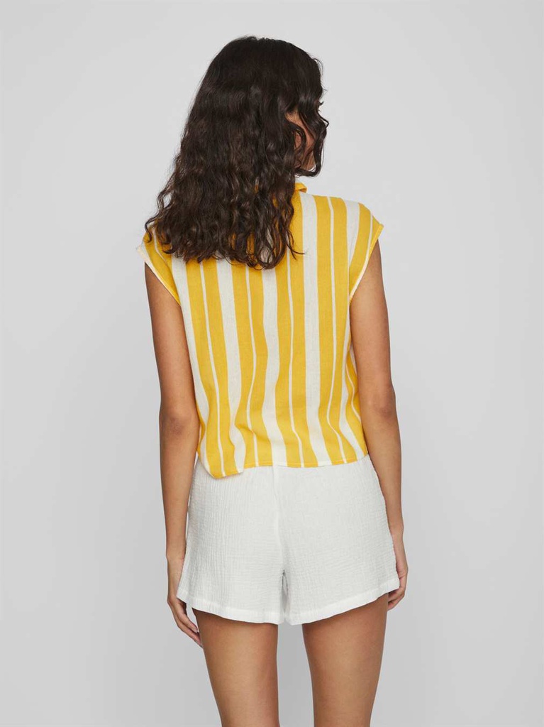 CAMISA RAYAS NUDO AMARILLA