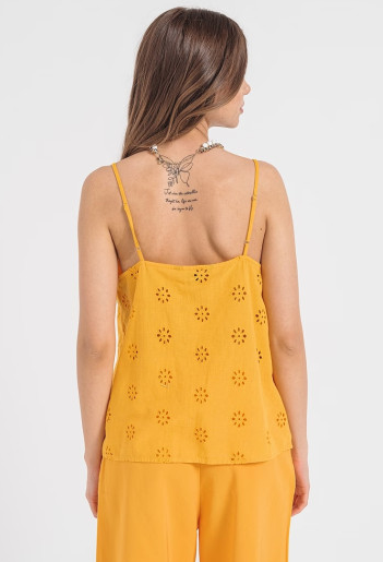 TOP NARANJA BORDADO