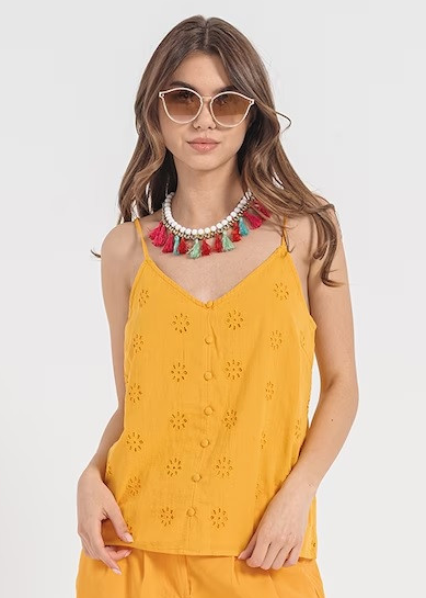 TOP NARANJA BORDADO