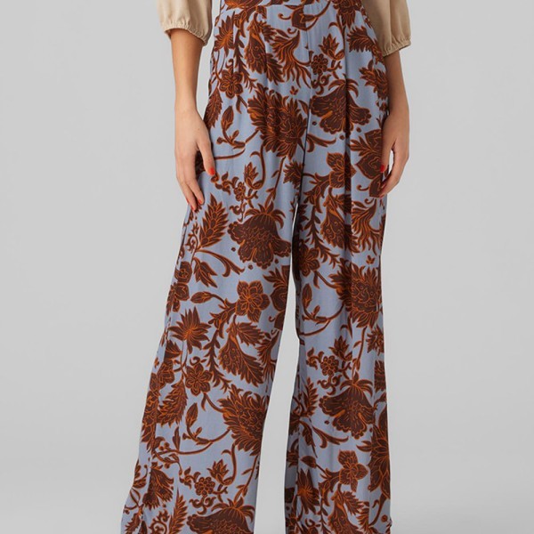 PANTALON ESTAMPADO FLORAL MARRÓN