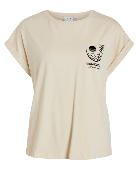 CAMISETA MANGA CORTA BEIGE