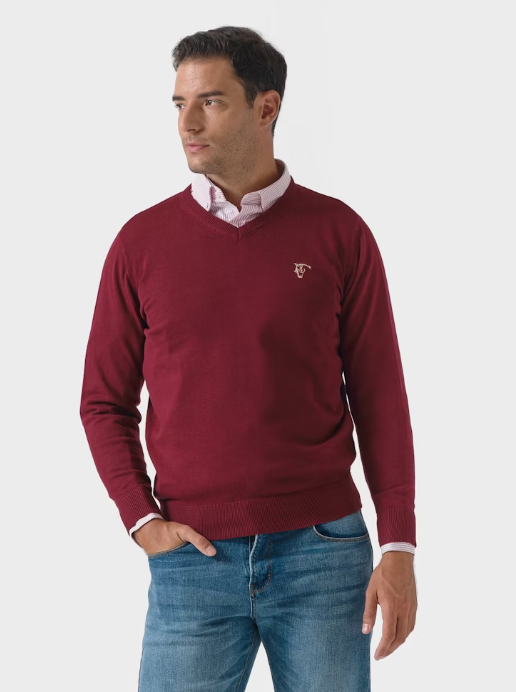 JERSEY DE PICO CON CODERAS BURGUNDY