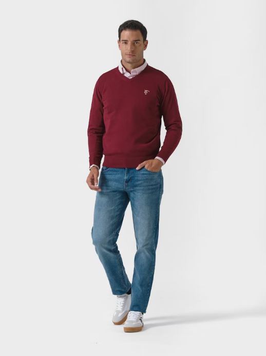 JERSEY DE PICO CON CODERAS BURGUNDY