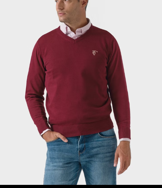 JERSEY DE PICO CON CODERAS BURGUNDY
