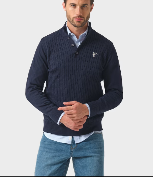 JERSEY DE OCHOS Y BOTONES MARINO