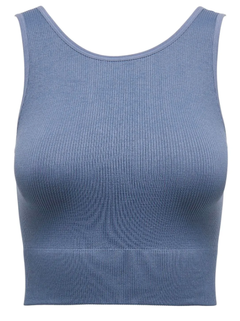 TOP CUELLO EN U AZUL