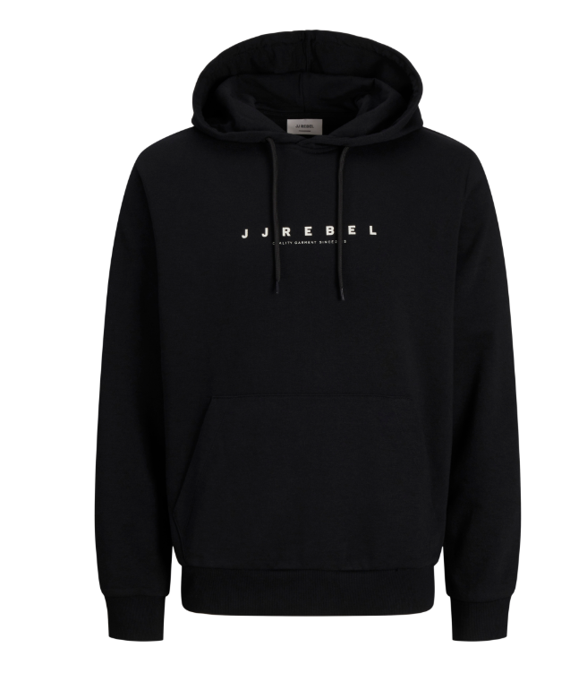 SUDADERA CON CAPUCHA NEGRA MANGA LARGA