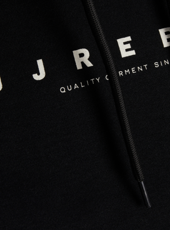 SUDADERA CON CAPUCHA NEGRA MANGA LARGA