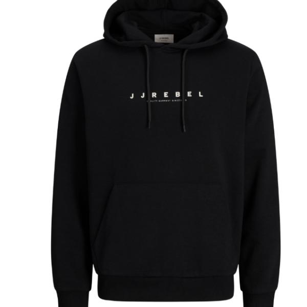 SUDADERA CON CAPUCHA NEGRA MANGA LARGA