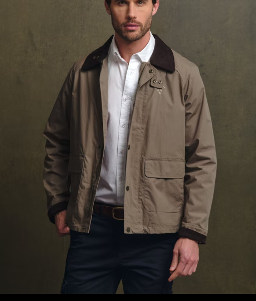 CHAQUETA EFECTO ENCERADO GREIGE