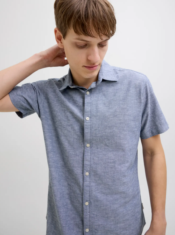 CAMISA MANGA CORTA AZUL