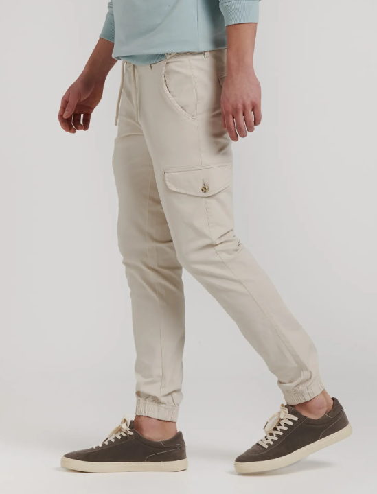 PANTALON JOGGER CARGO CORDONES CRUDO