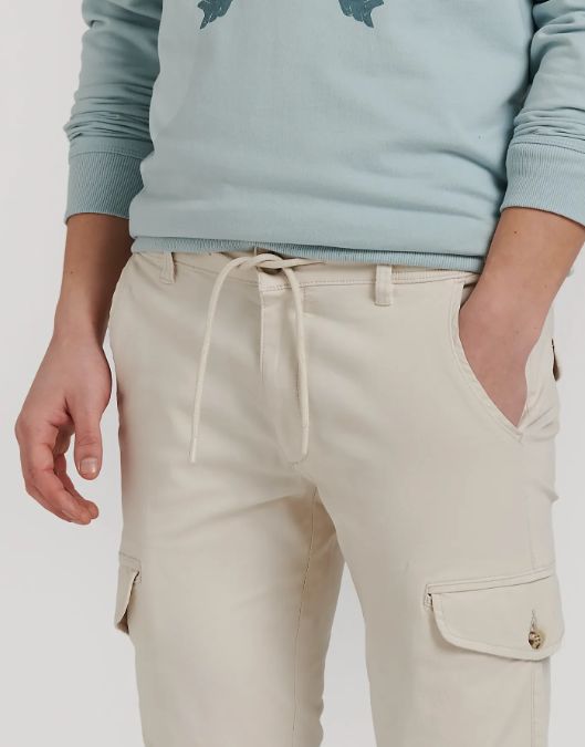 PANTALON JOGGER CARGO CORDONES CRUDO