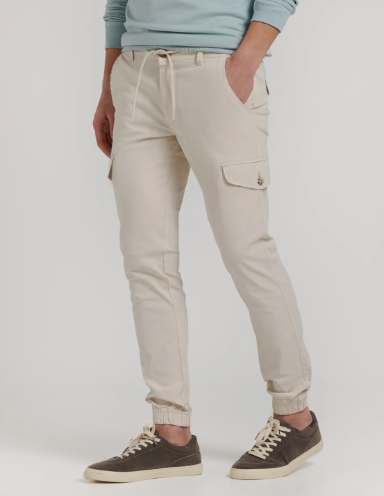 PANTALON JOGGER CARGO CORDONES CRUDO