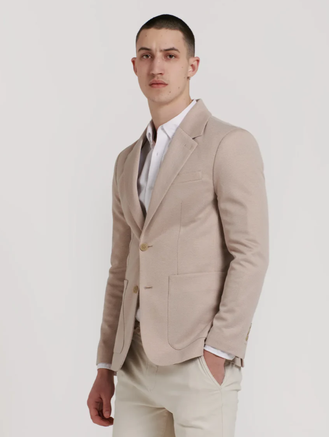 BLAZER BICOLOR PIQUE BEIGE