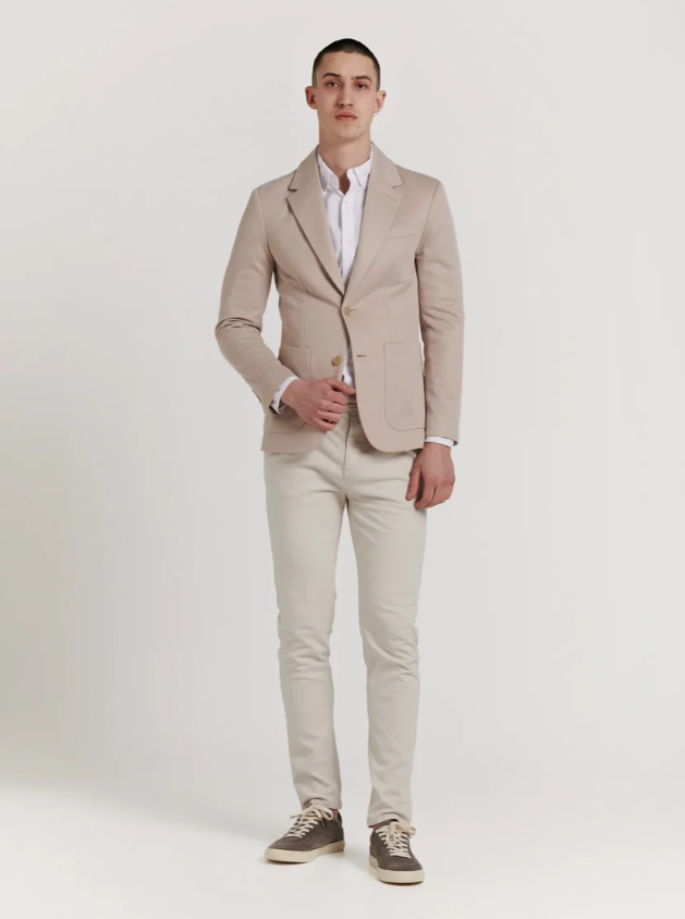 BLAZER BICOLOR PIQUE BEIGE