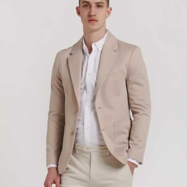 BLAZER BICOLOR PIQUE BEIGE
