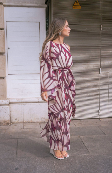 VESTIDO ASIMETRICO ESTAMPADO