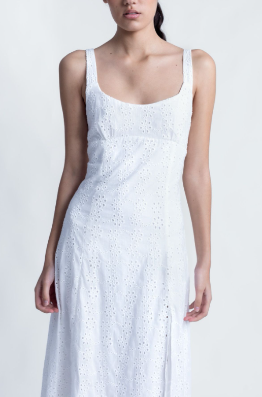 VESTIDO MIDI PERFORADO