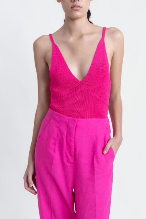 TOP CROP PUNTO ROSA