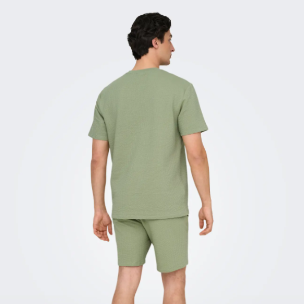 CAMISETA MANGA CORTA TEXTURA VERDE