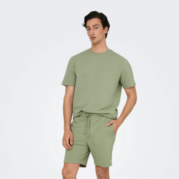 CAMISETA MANGA CORTA TEXTURA VERDE