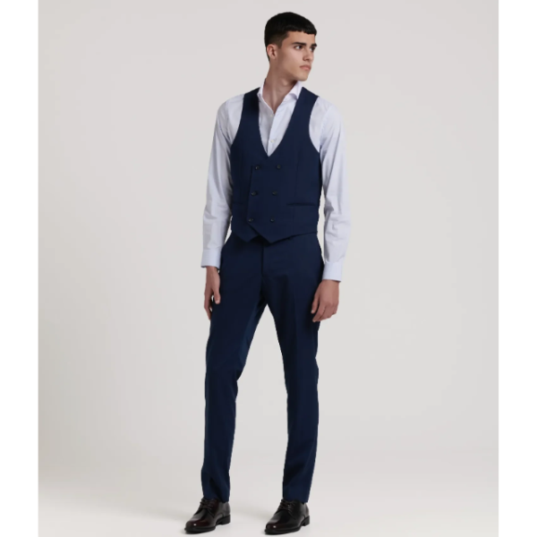 CHALECO TRAJE CRUZADO MARINO