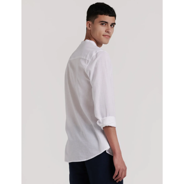 CAMISA LINO CUELLO MAO BLANCO
