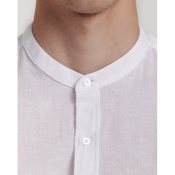 CAMISA LINO CUELLO MAO BLANCO