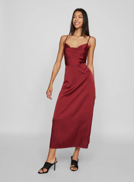 VESTIDO ROJO SATINADO