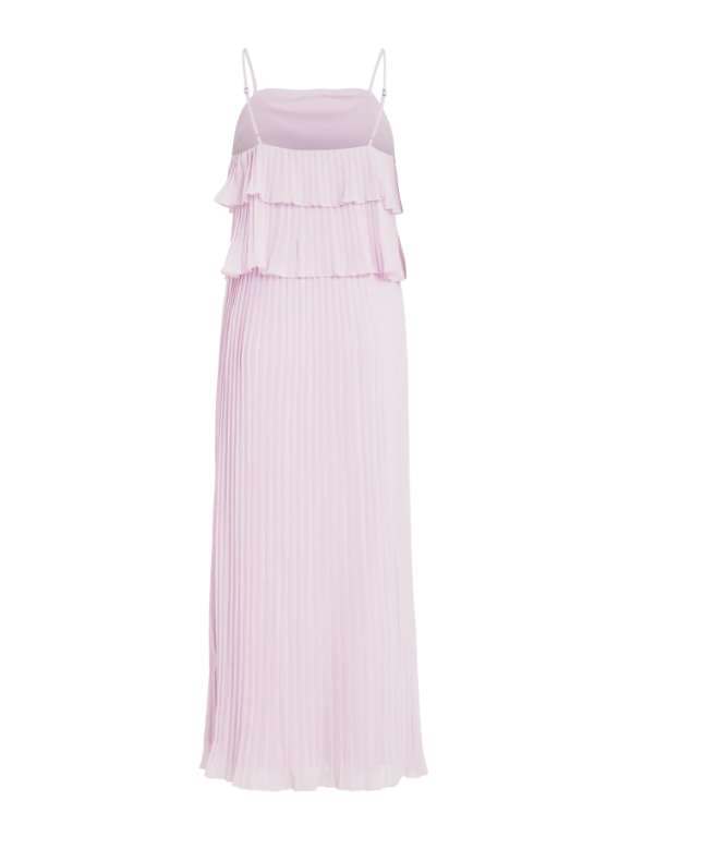 VESTIDO ROSA PASTEL VOLANTE