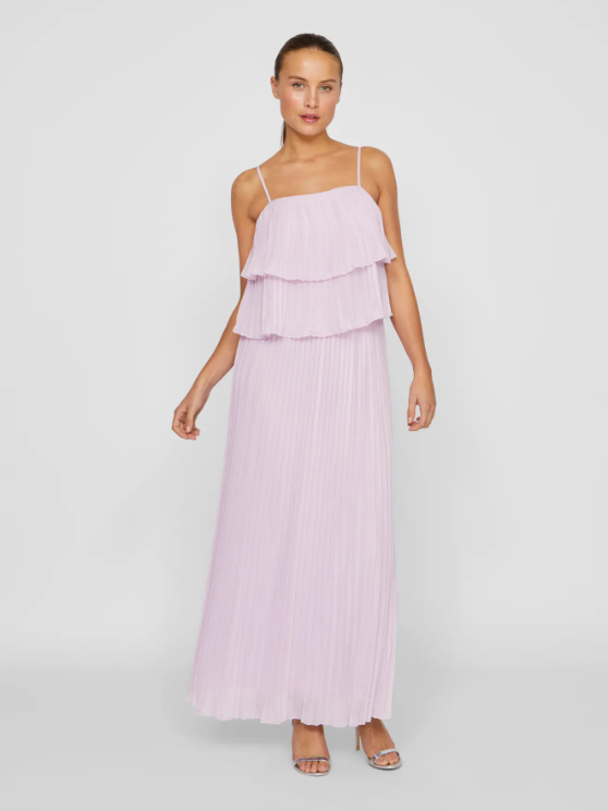 VESTIDO ROSA PASTEL VOLANTE