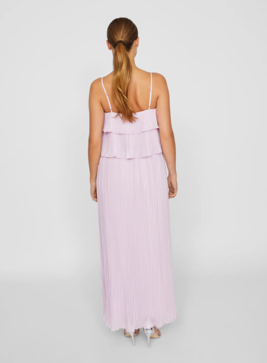 VESTIDO ROSA PASTEL VOLANTE
