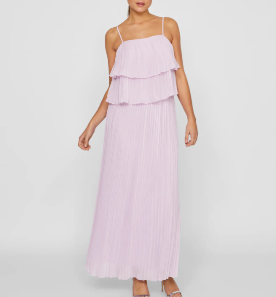 VESTIDO ROSA PASTEL VOLANTE