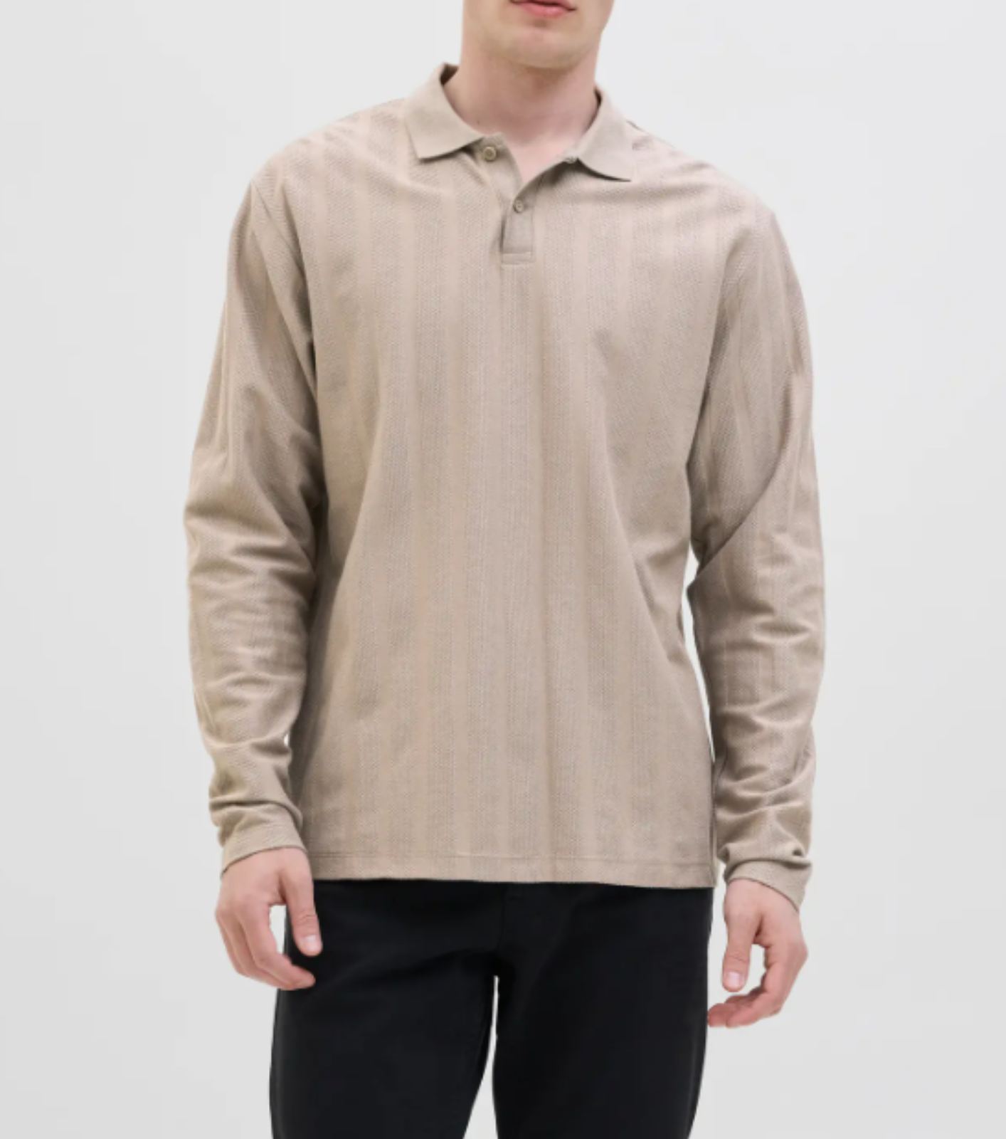 POLO MANGA LARGA BEIGE