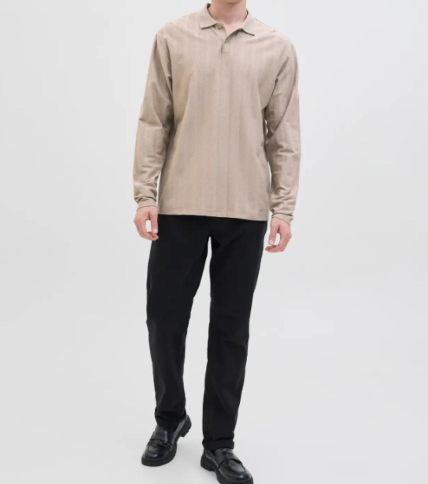 POLO MANGA LARGA BEIGE