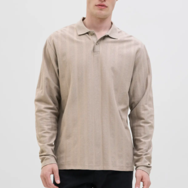 POLO MANGA LARGA BEIGE