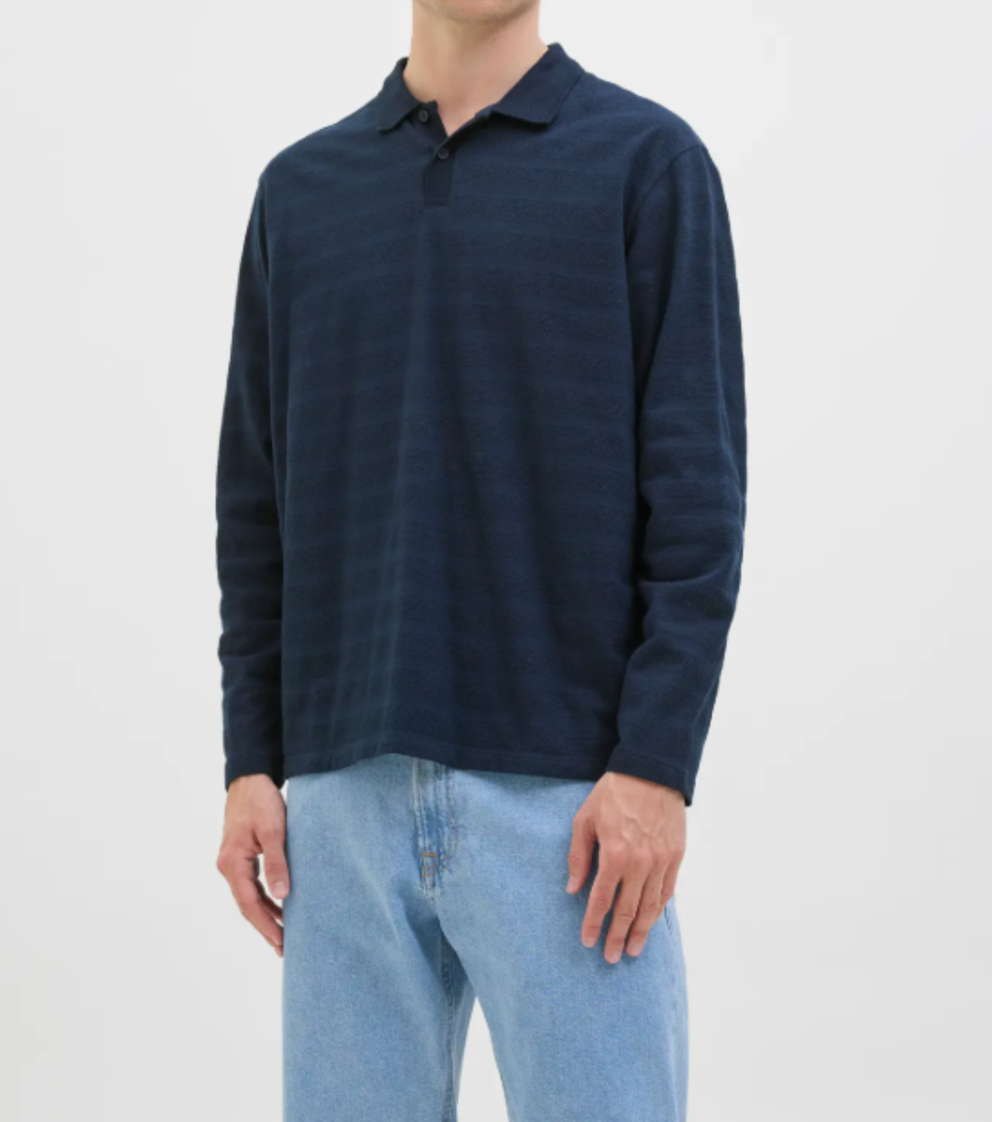 POLO MANGA LARGA MARINO