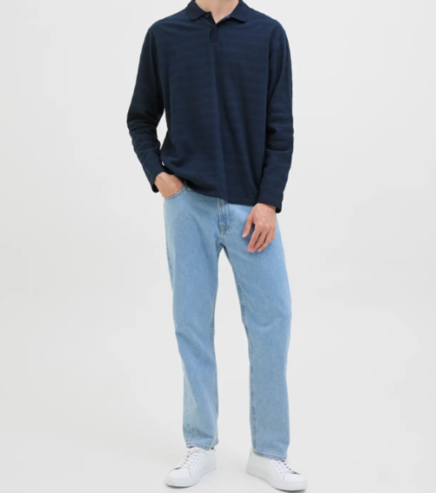 POLO MANGA LARGA MARINO