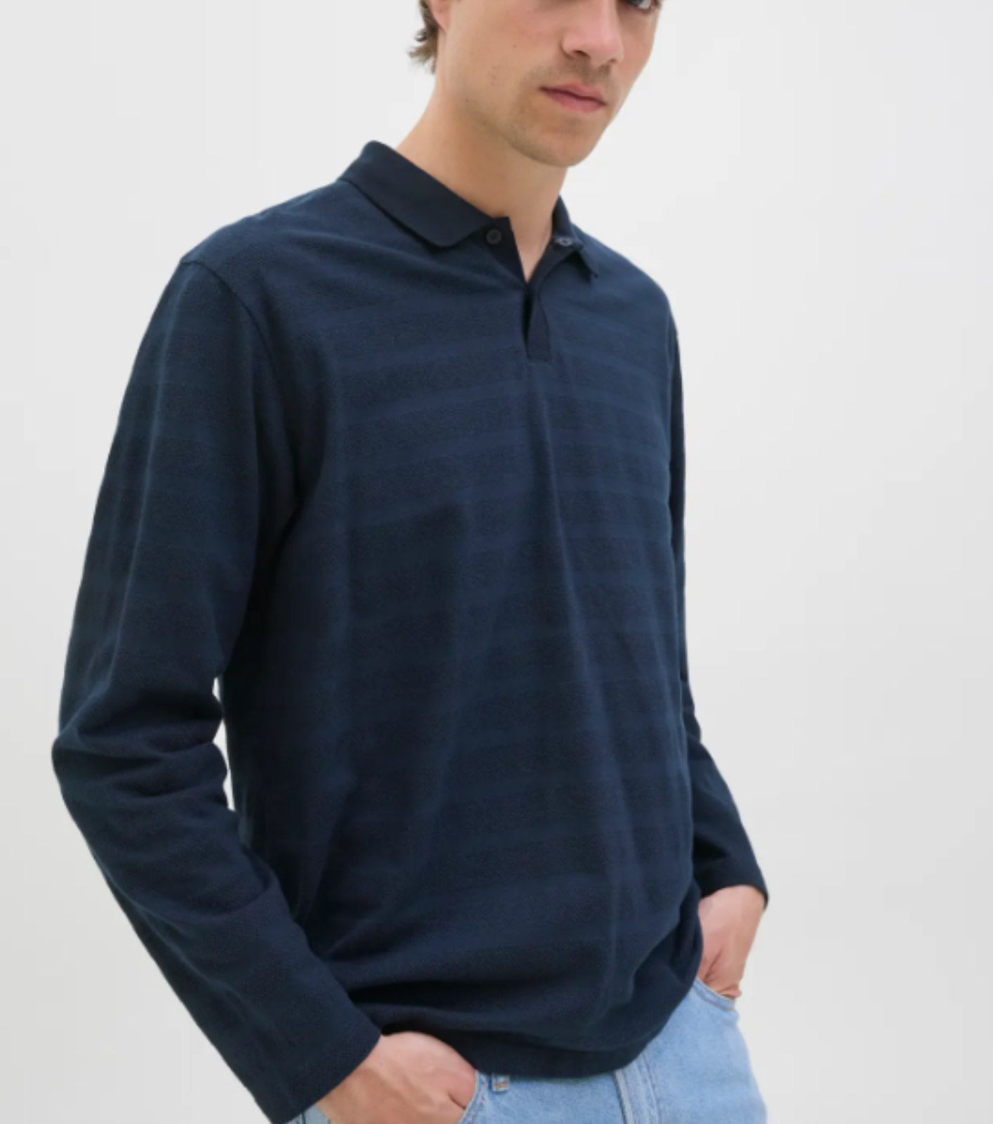 POLO MANGA LARGA MARINO