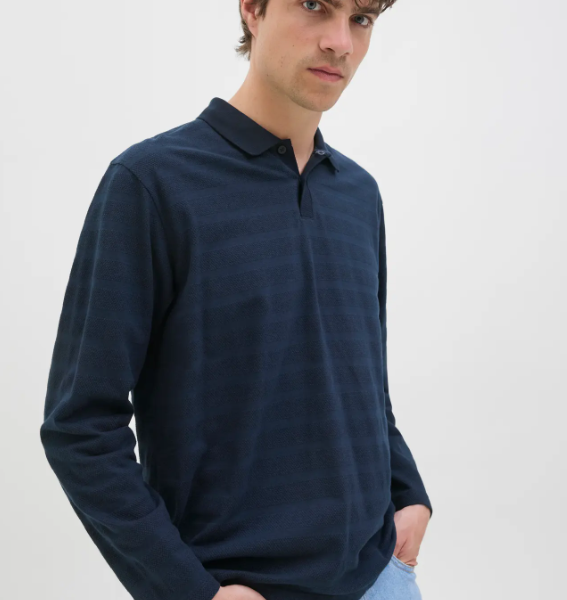 POLO MANGA LARGA MARINO