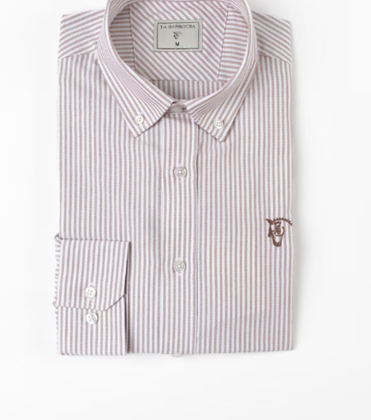 Camisa Oxford Rayas Taupe