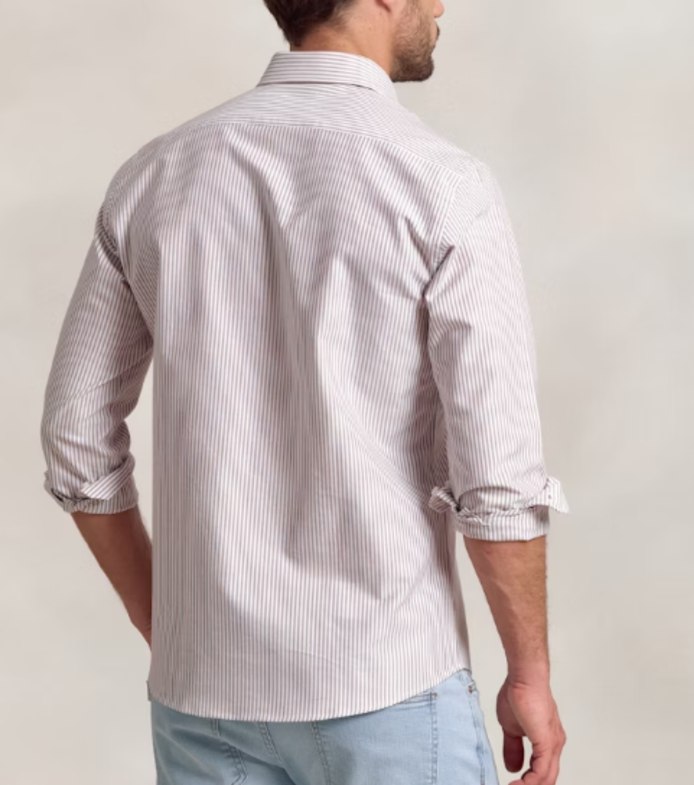 Camisa Oxford Rayas Taupe